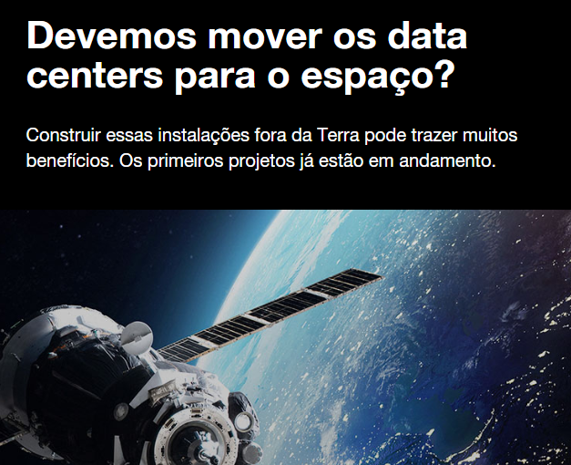 Devemos mover os data centers para o espaço?